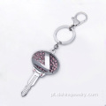 Feito de Metal forma chave strass Keychain chaveiros